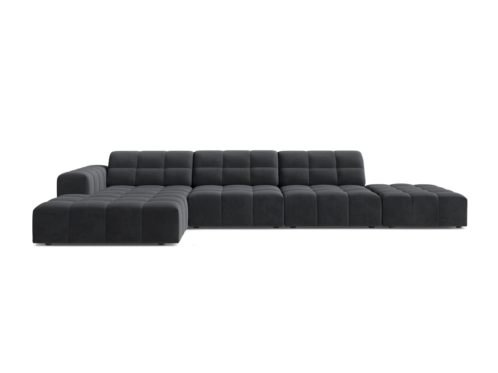 Velvet Left Corner Sofa, "Jennifer", 5 Seats, 348x167x78
