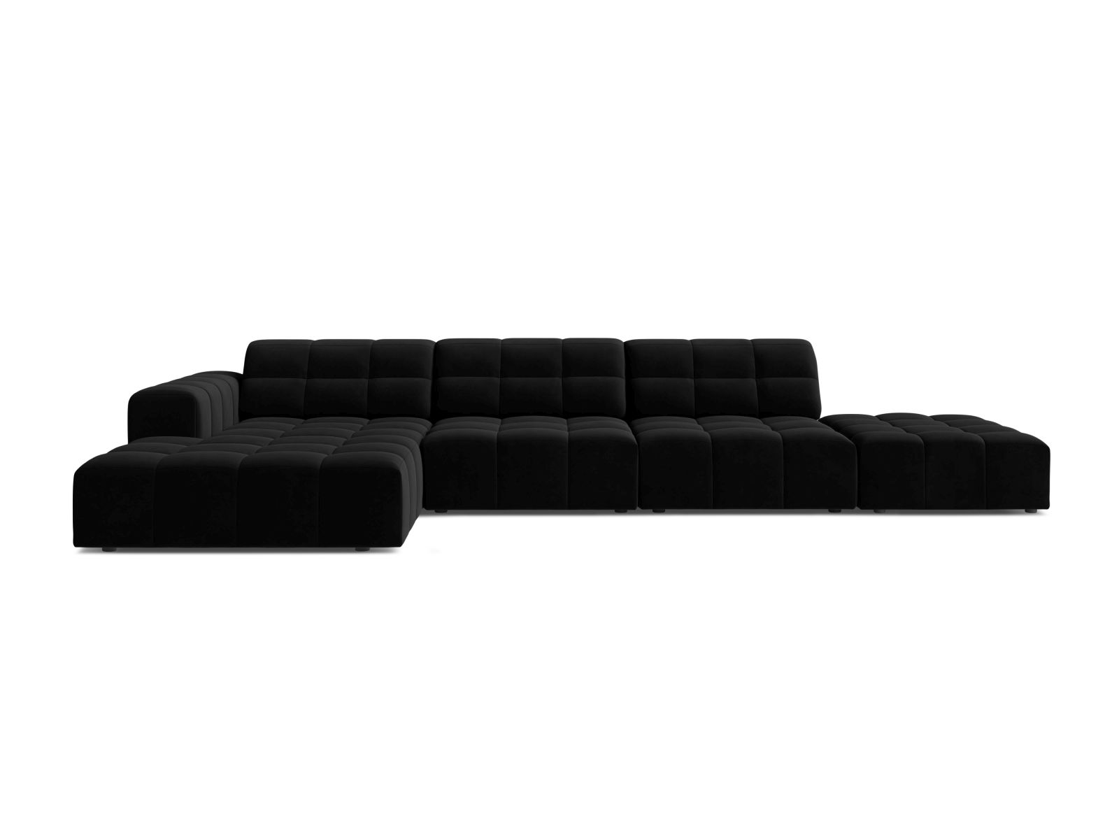Velvet Left Corner Sofa, "Jennifer", 5 Seats, 348x167x78
