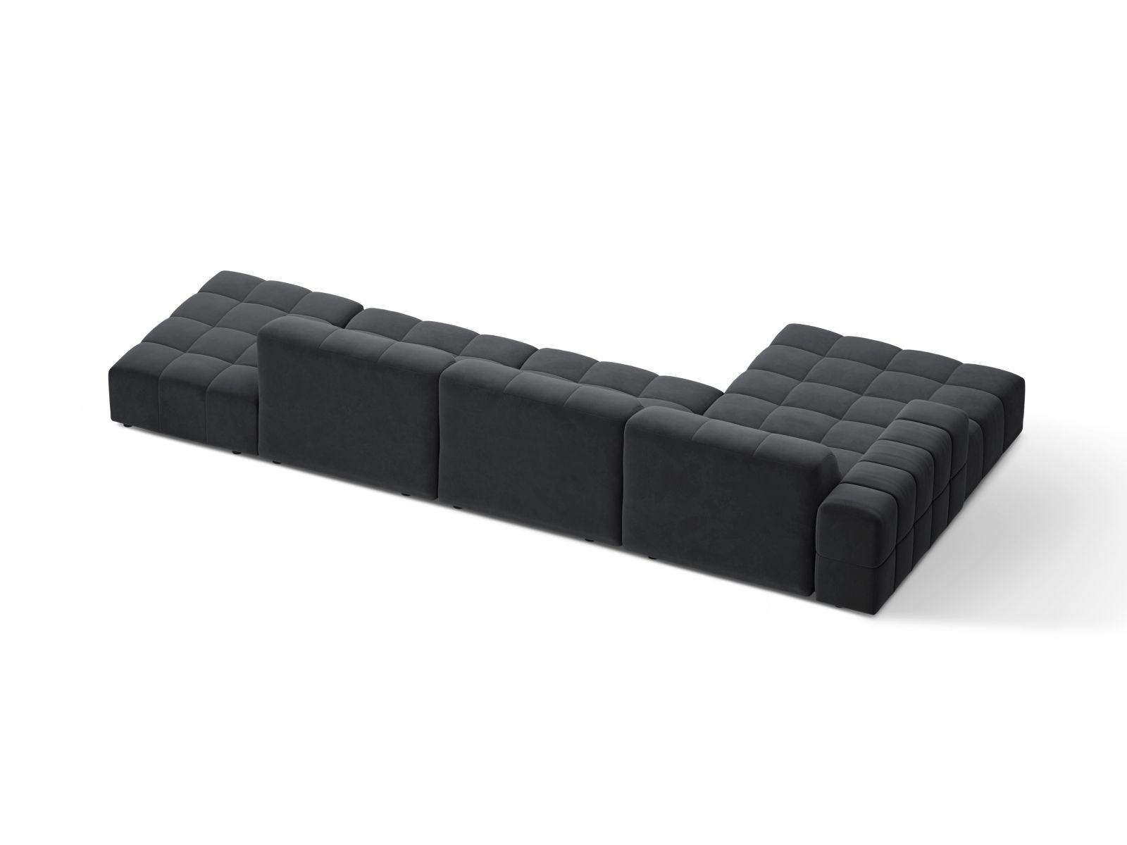Velvet Left Corner Sofa, "Jennifer", 5 Seats, 348x167x78