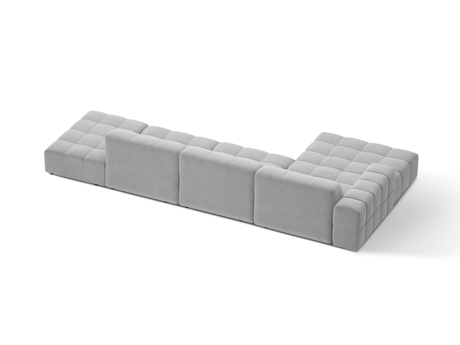 Velvet Left Corner Sofa, "Jennifer", 5 Seats, 348x167x78
