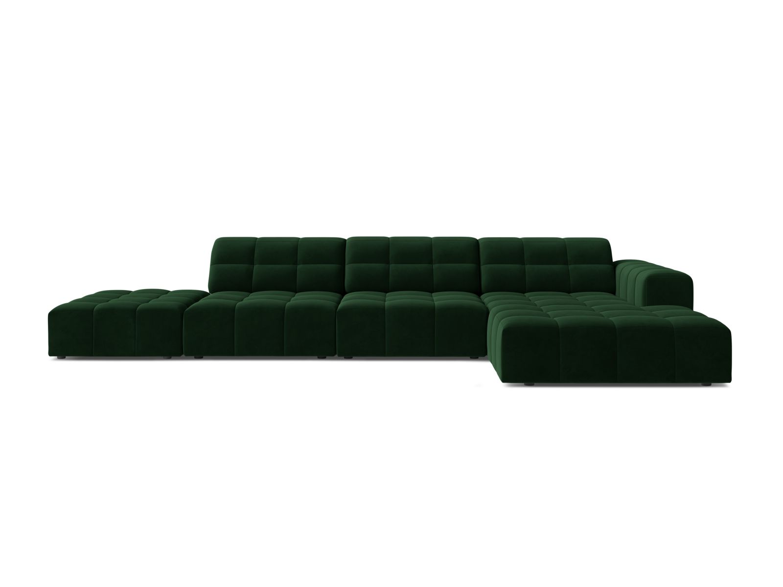 Velvet Right Corner Sofa, "Jennifer", 5 Seats, 348x167x78