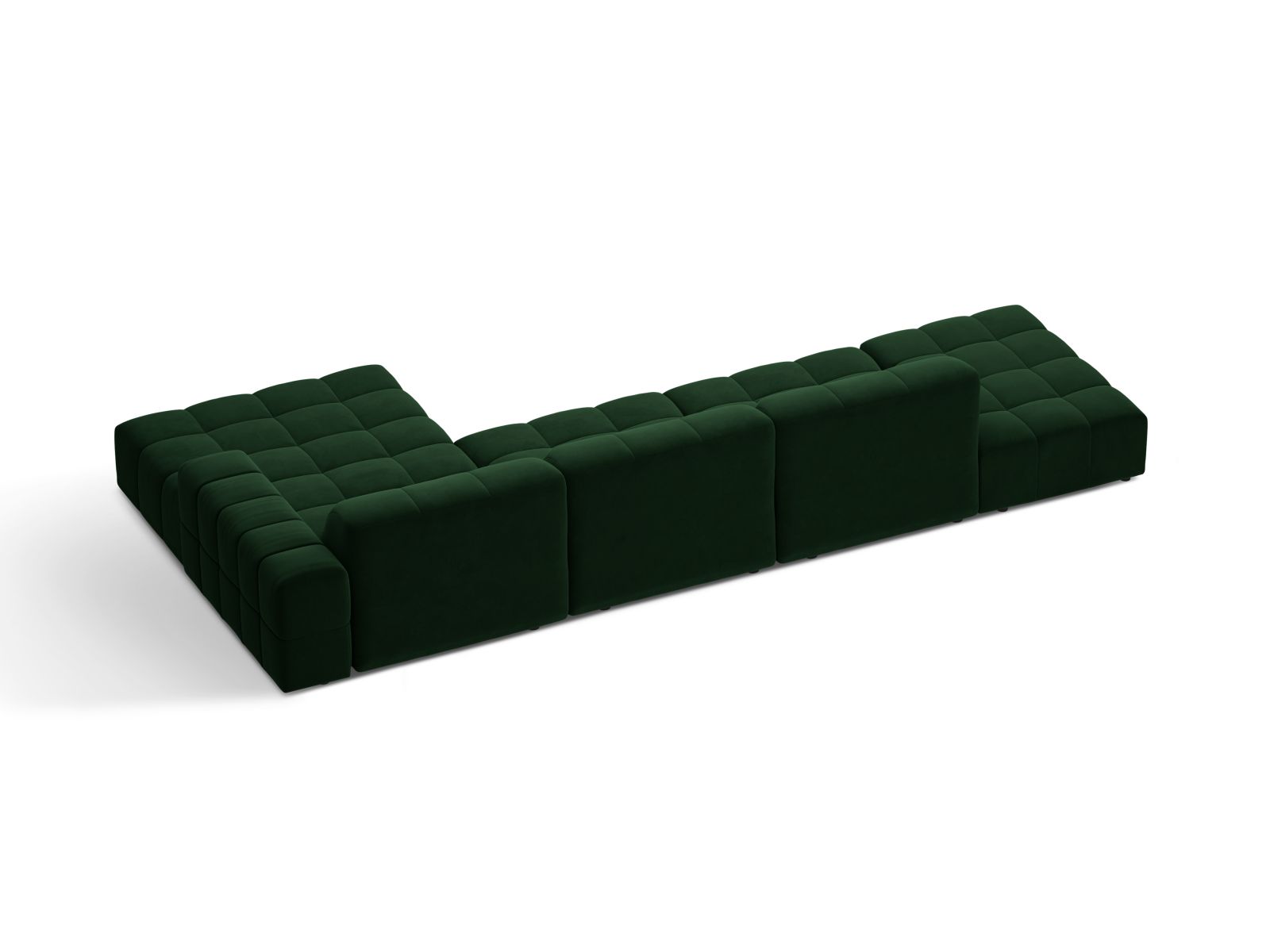 Velvet Right Corner Sofa, "Jennifer", 5 Seats, 348x167x78
