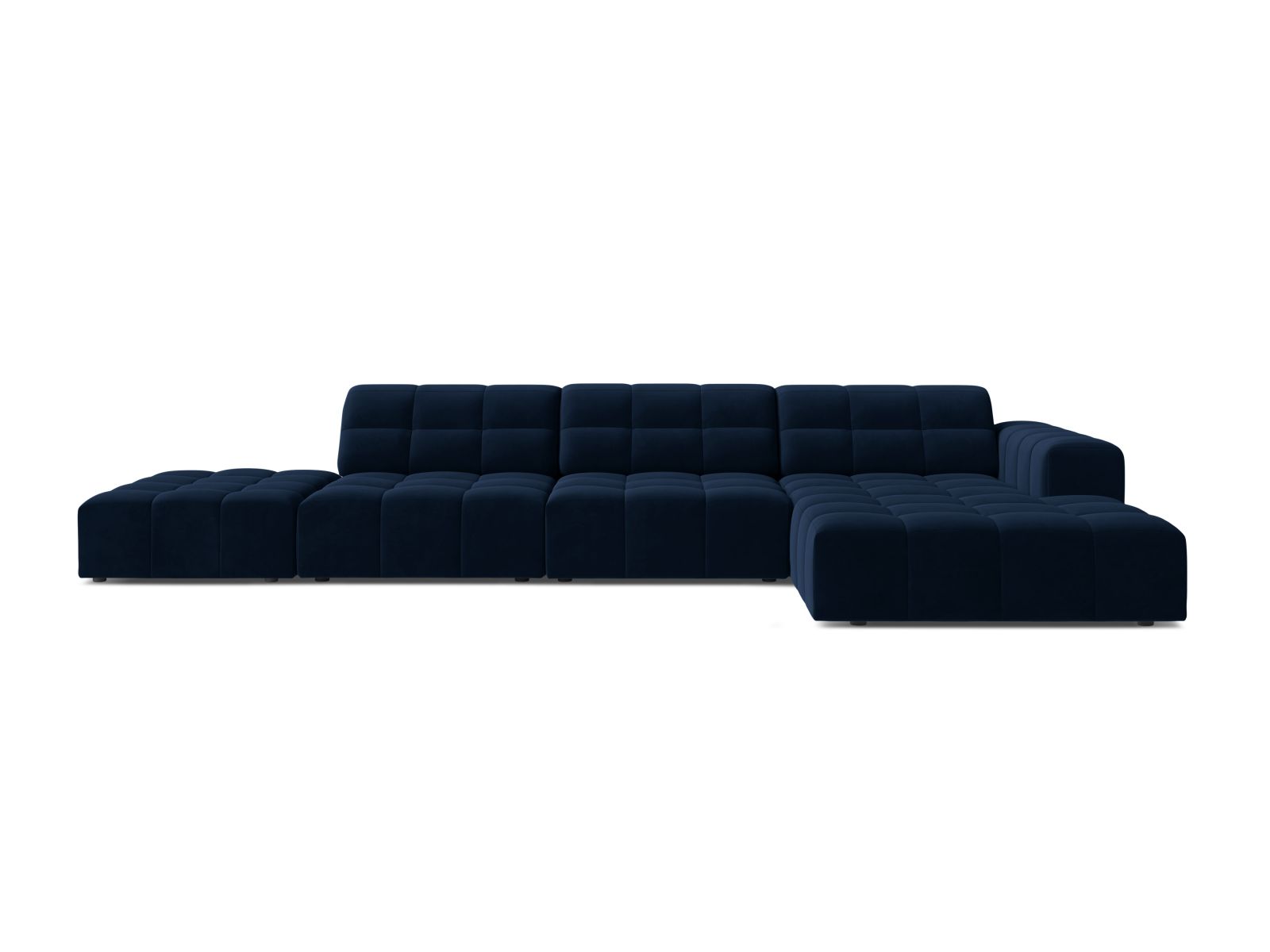 Velvet Right Corner Sofa, "Jennifer", 5 Seats, 348x167x78