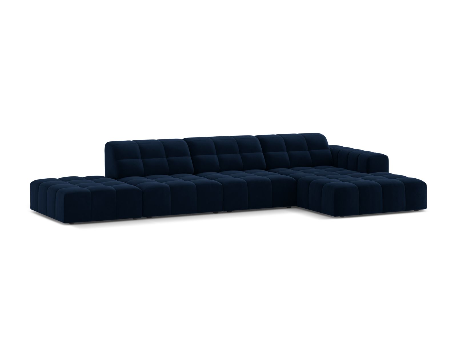 Velvet Right Corner Sofa, "Jennifer", 5 Seats, 348x167x78