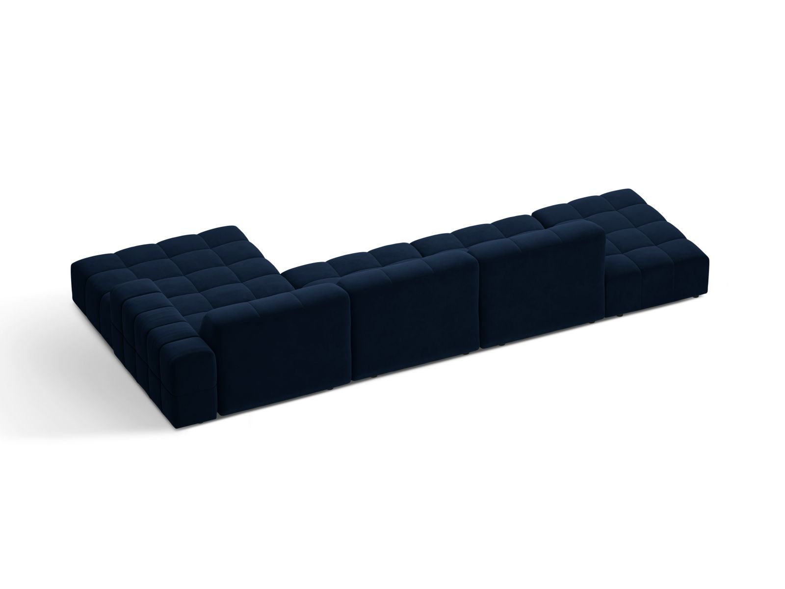 Velvet Right Corner Sofa, "Jennifer", 5 Seats, 348x167x78