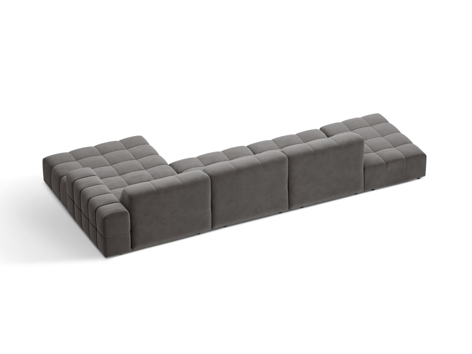 Velvet Right Corner Sofa, "Jennifer", 5 Seats, 348x167x78