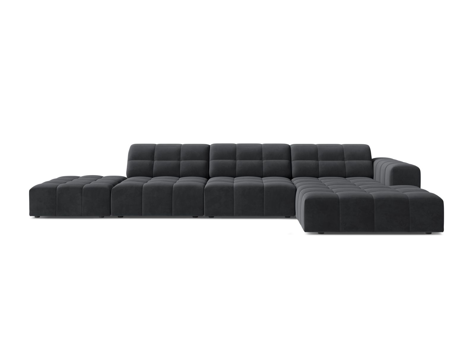 Velvet Right Corner Sofa, "Jennifer", 5 Seats, 348x167x78