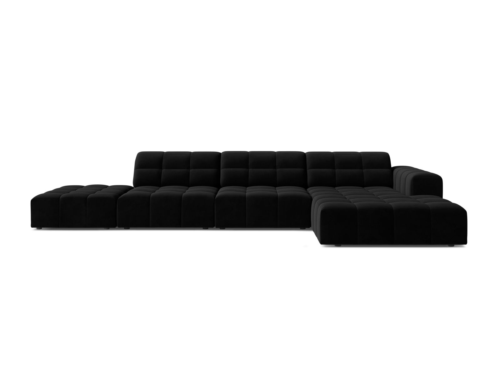 Velvet Right Corner Sofa, "Jennifer", 5 Seats, 348x167x78