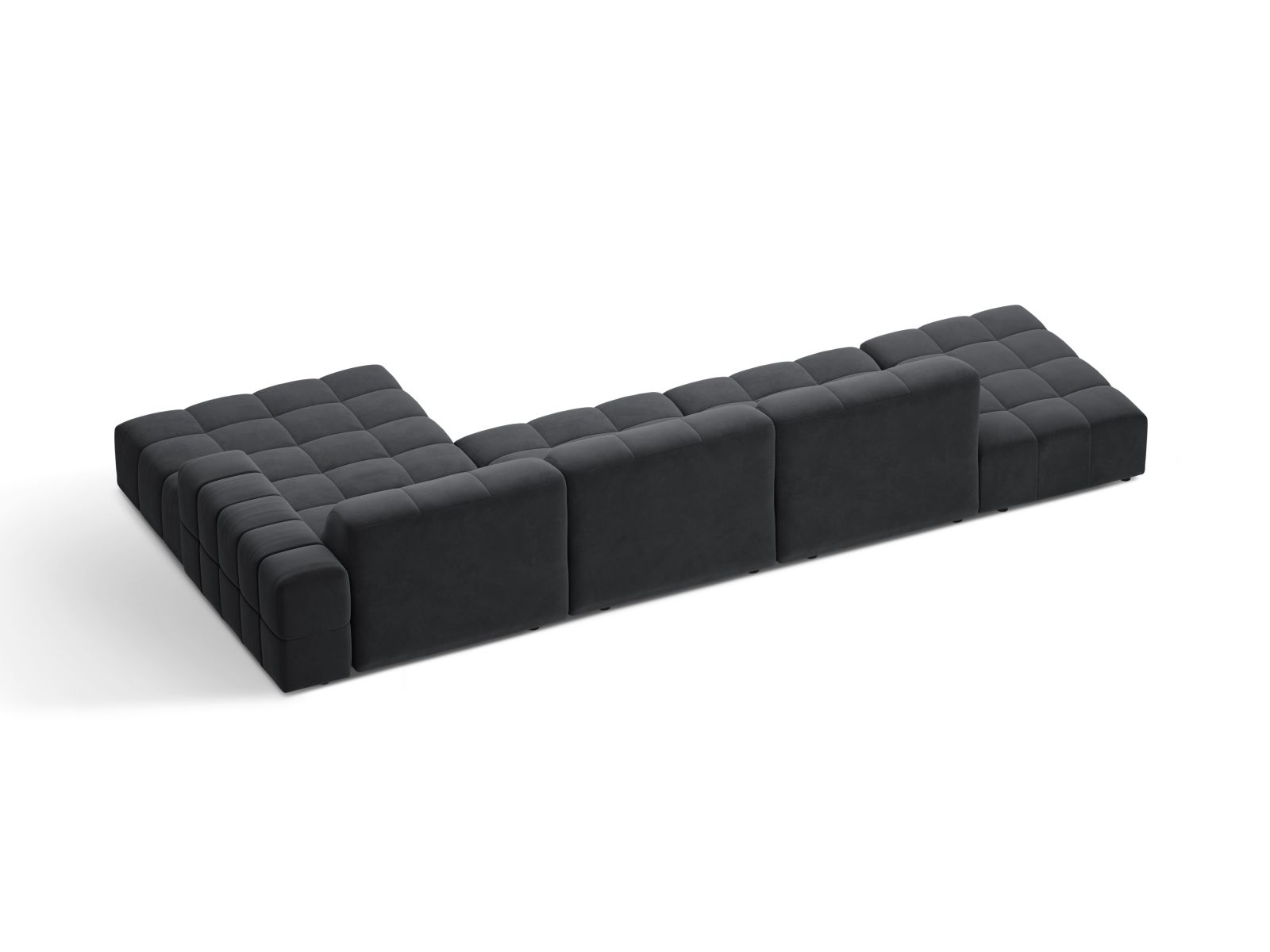 Velvet Right Corner Sofa, "Jennifer", 5 Seats, 348x167x78