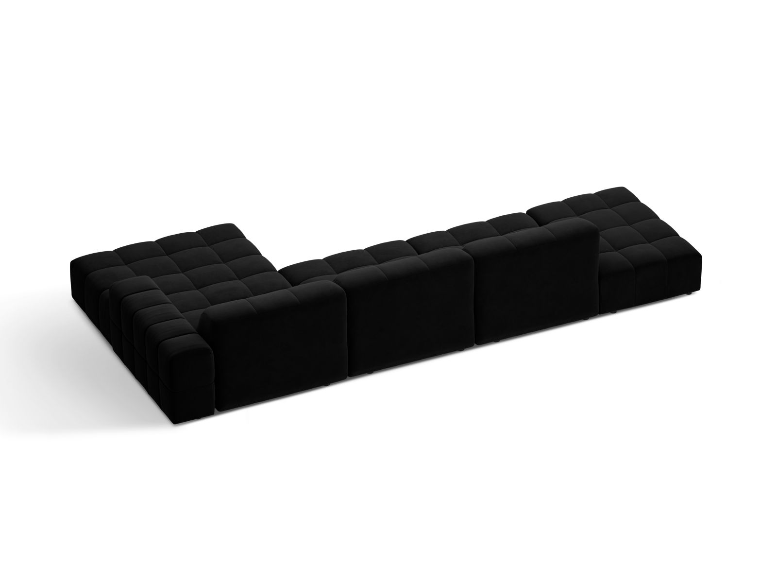 Velvet Right Corner Sofa, "Jennifer", 5 Seats, 348x167x78