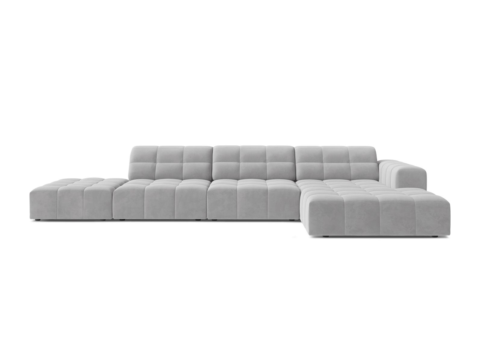 Velvet Right Corner Sofa, "Jennifer", 5 Seats, 348x167x78