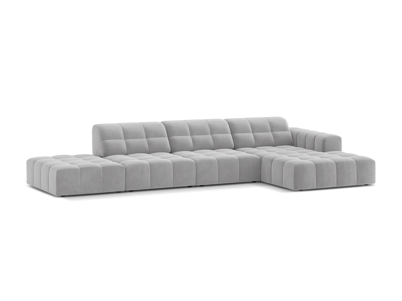 Velvet Right Corner Sofa, "Jennifer", 5 Seats, 348x167x78