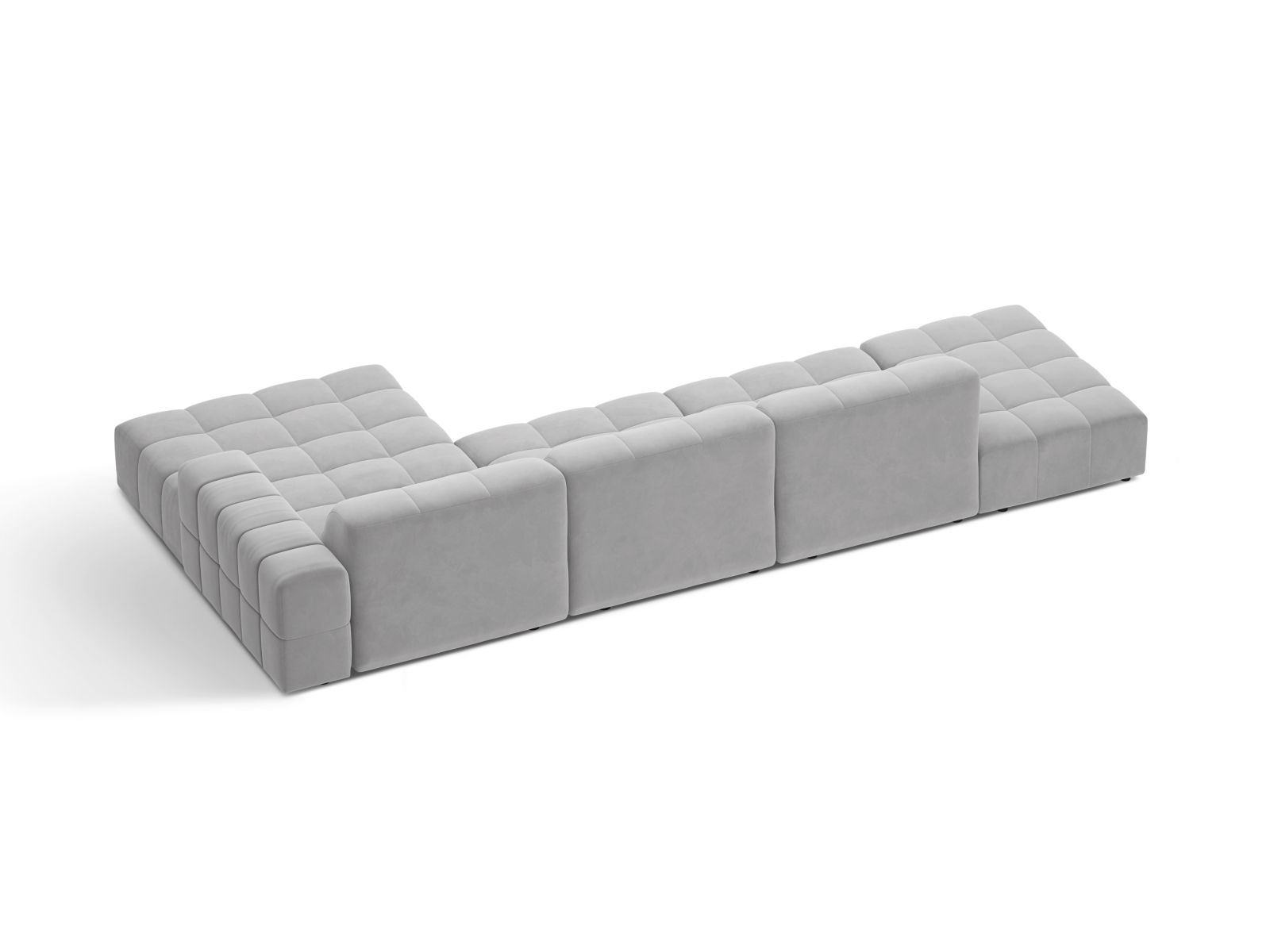 Velvet Right Corner Sofa, "Jennifer", 5 Seats, 348x167x78