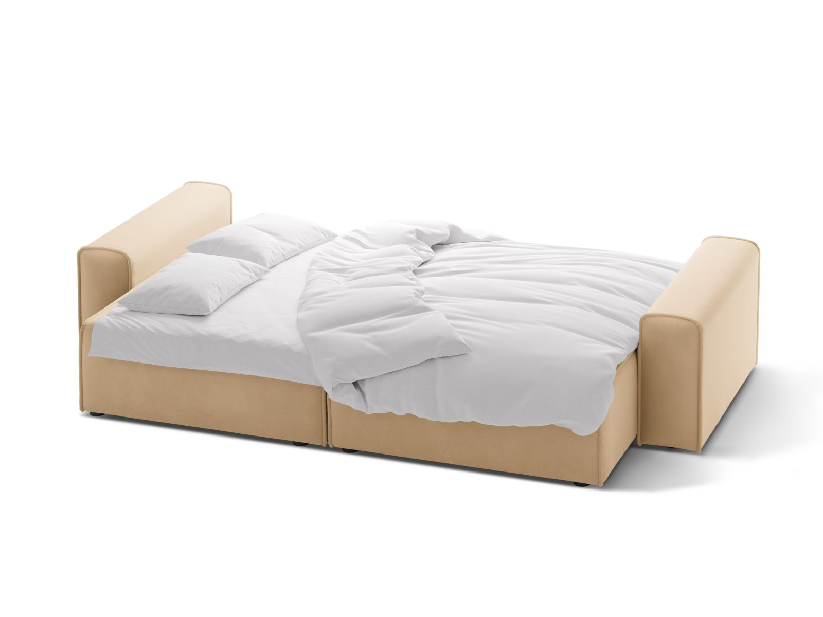 Velvet Sofa With Bed Function And Box, "Victor", 3 Seats, 246x100x83