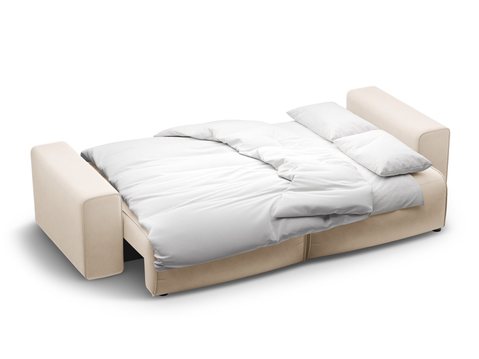 Velvet Sofa With Bed Function And Box, "Victor", 3 Seats, 246x100x83