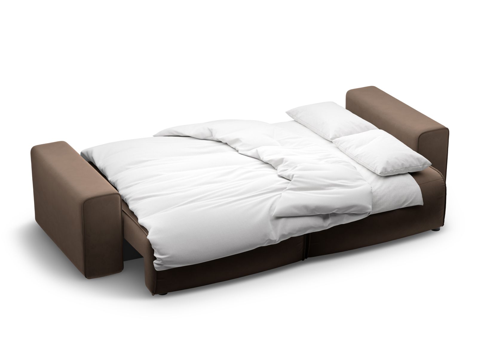 Velvet Sofa With Bed Function And Box, "Victor", 3 Seats, 246x100x83