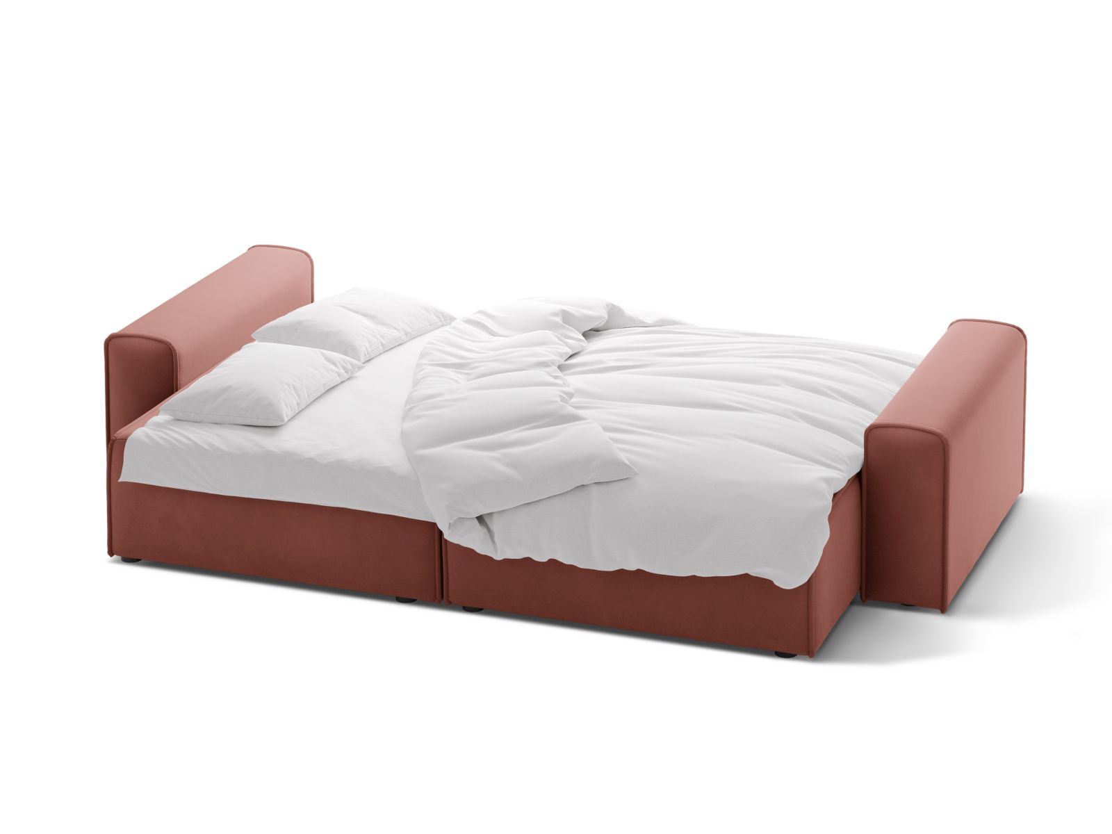 Velvet Sofa With Bed Function And Box, "Victor", 3 Seats, 246x100x83