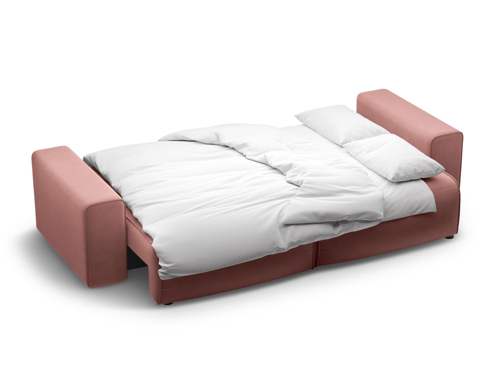 Velvet Sofa With Bed Function And Box, "Victor", 3 Seats, 246x100x83