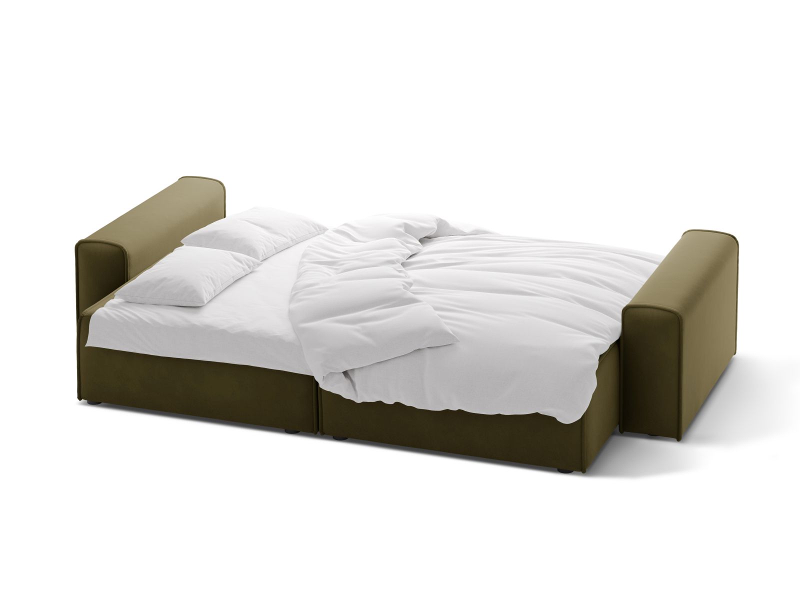Velvet Sofa With Bed Function And Box, "Victor", 3 Seats, 246x100x83