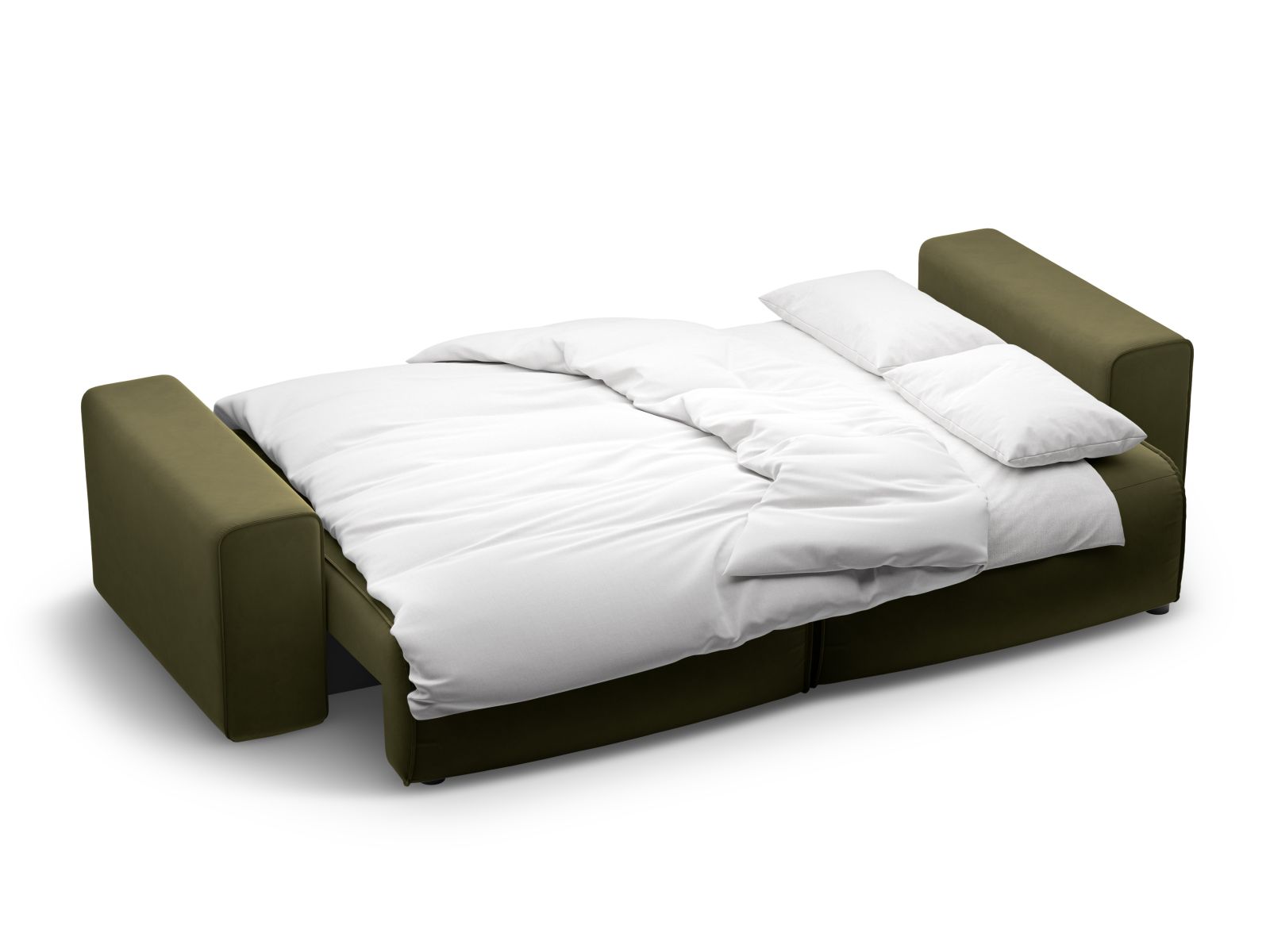 Velvet Sofa With Bed Function And Box, "Victor", 3 Seats, 246x100x83