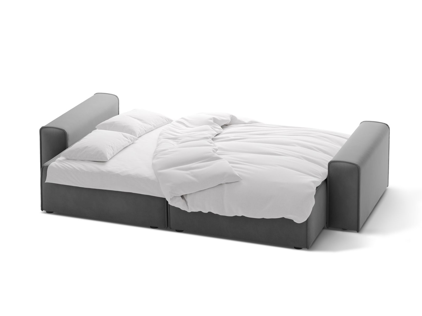 Velvet Sofa With Bed Function And Box, "Victor", 3 Seats, 246x100x83