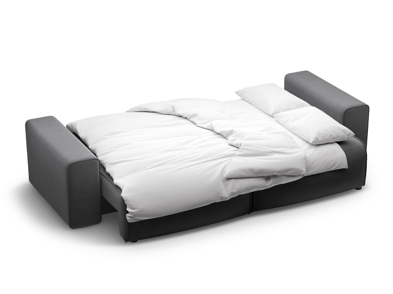 Velvet Sofa With Bed Function And Box, "Victor", 3 Seats, 246x100x83