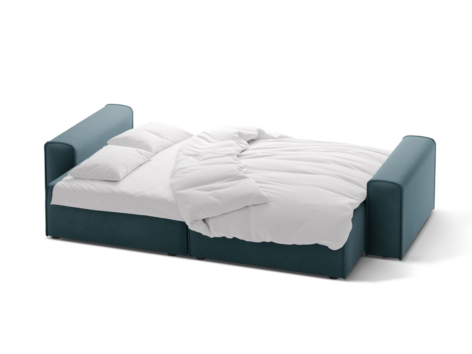 Velvet Sofa With Bed Function And Box, "Victor", 3 Seats, 246x100x83