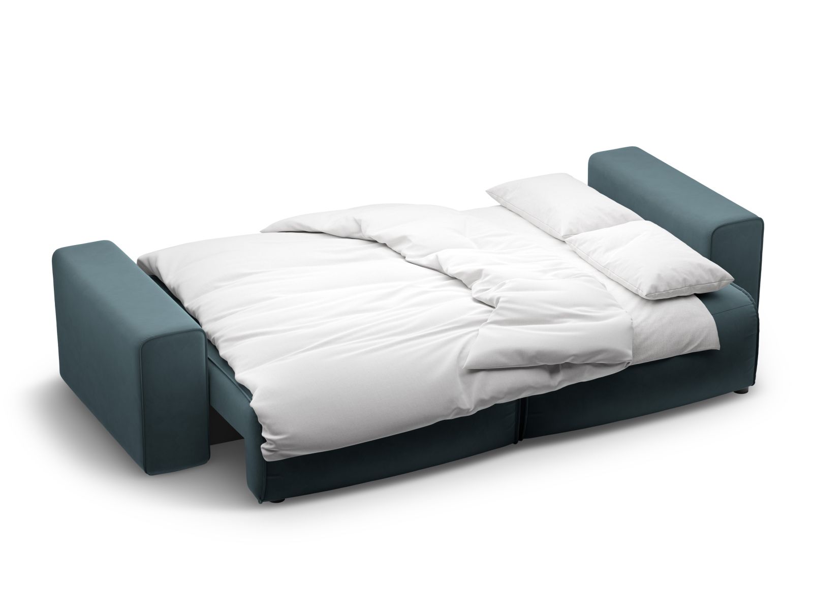 Velvet Sofa With Bed Function And Box, "Victor", 3 Seats, 246x100x83