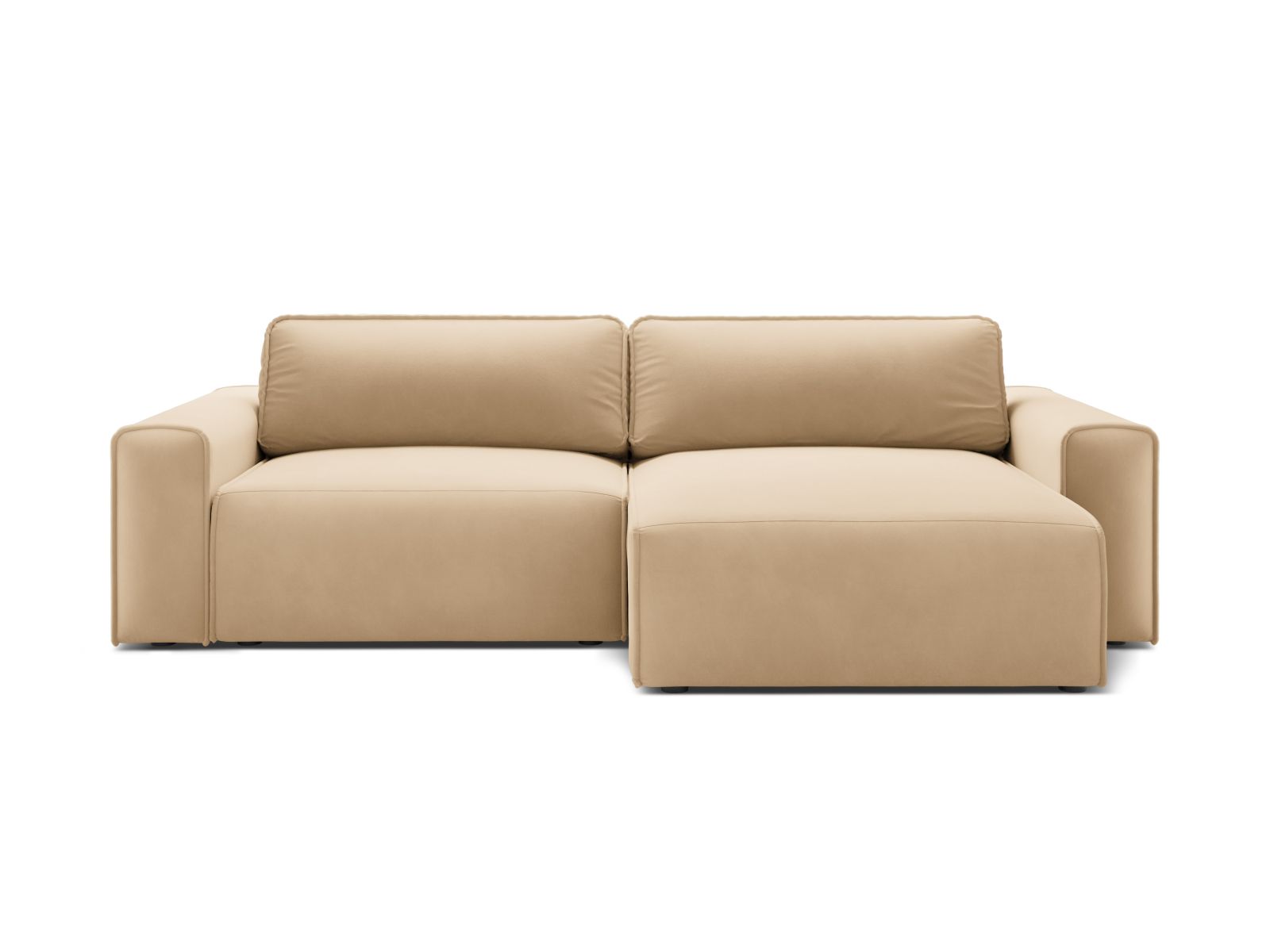 Velvet Right Corner Sofa With Bed Function And Box, "Victor", 3 Seats, 246x148x83