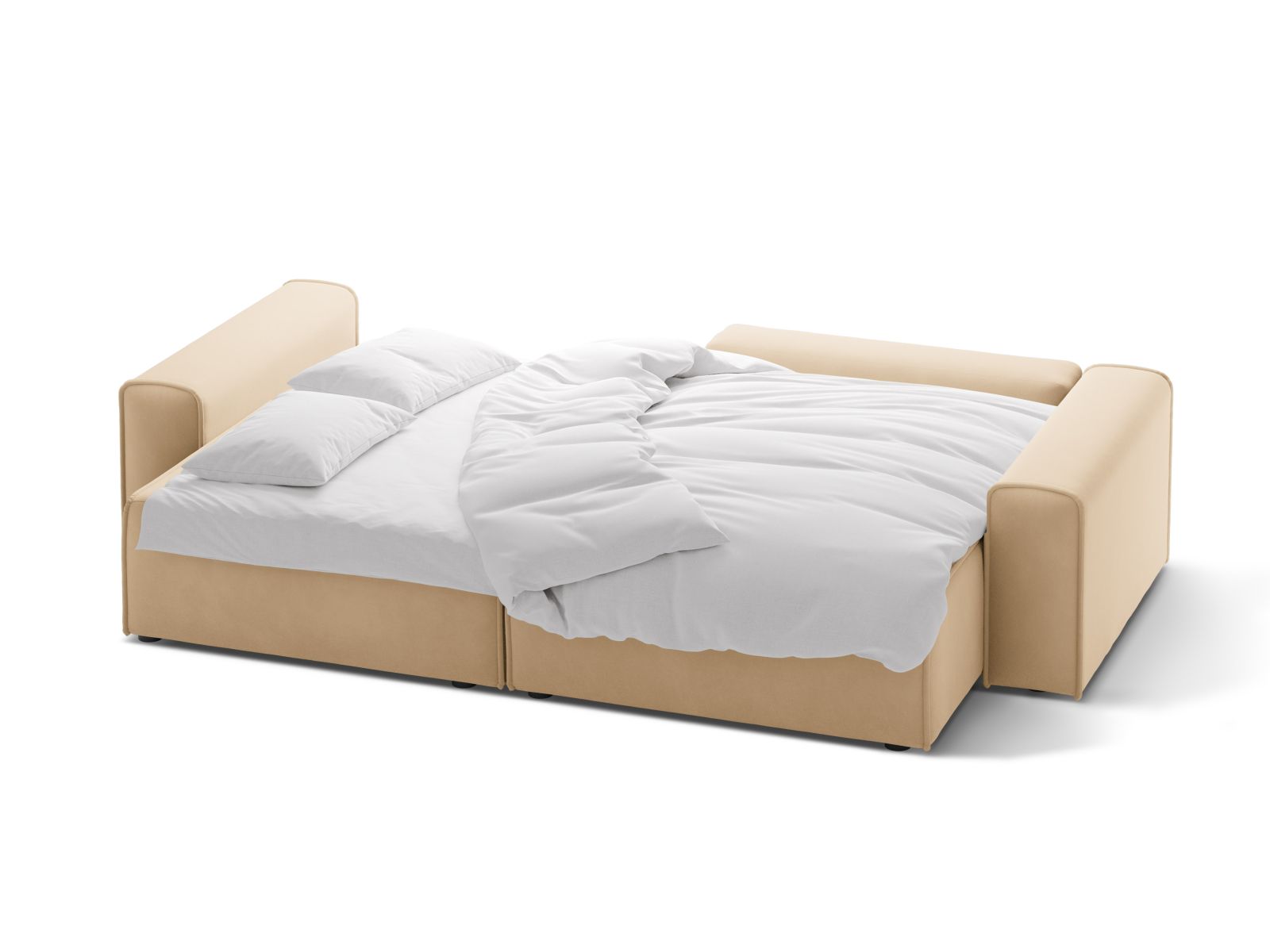 Velvet Right Corner Sofa With Bed Function And Box, "Victor", 3 Seats, 246x148x83