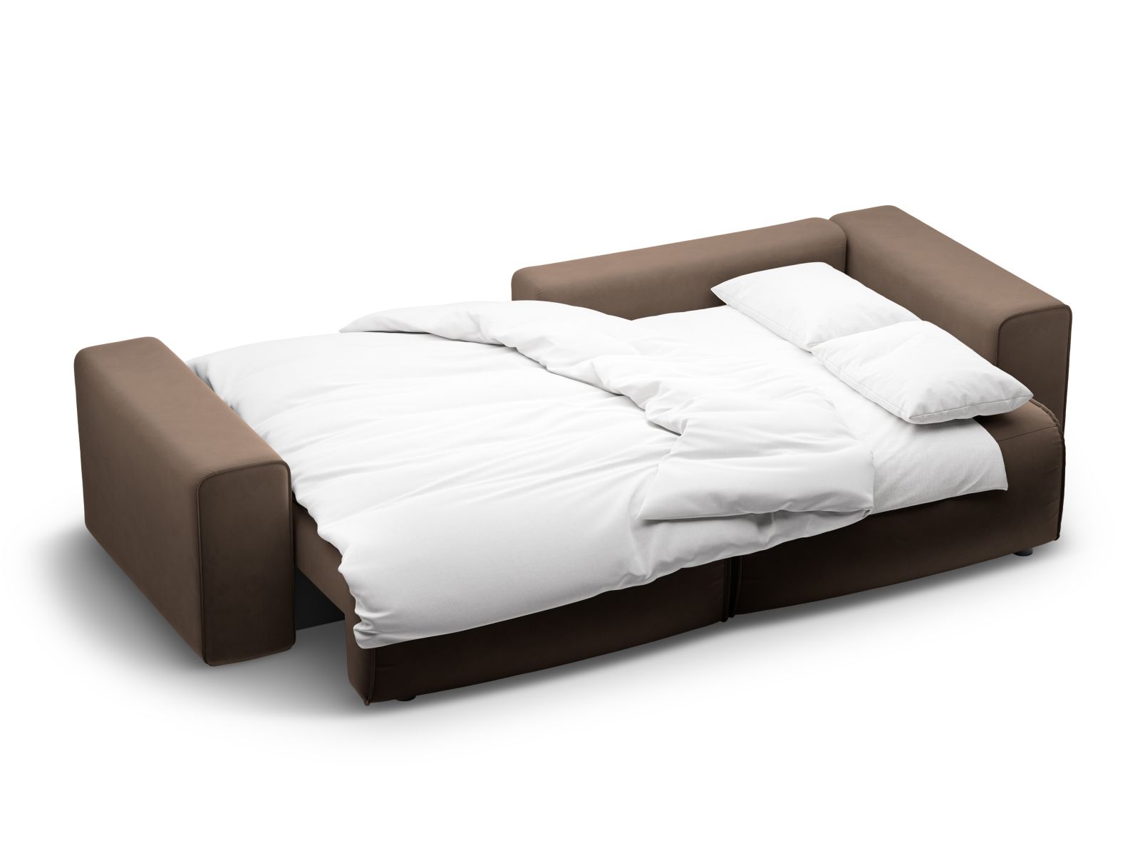 Velvet Right Corner Sofa With Bed Function And Box, "Victor", 3 Seats, 246x148x83