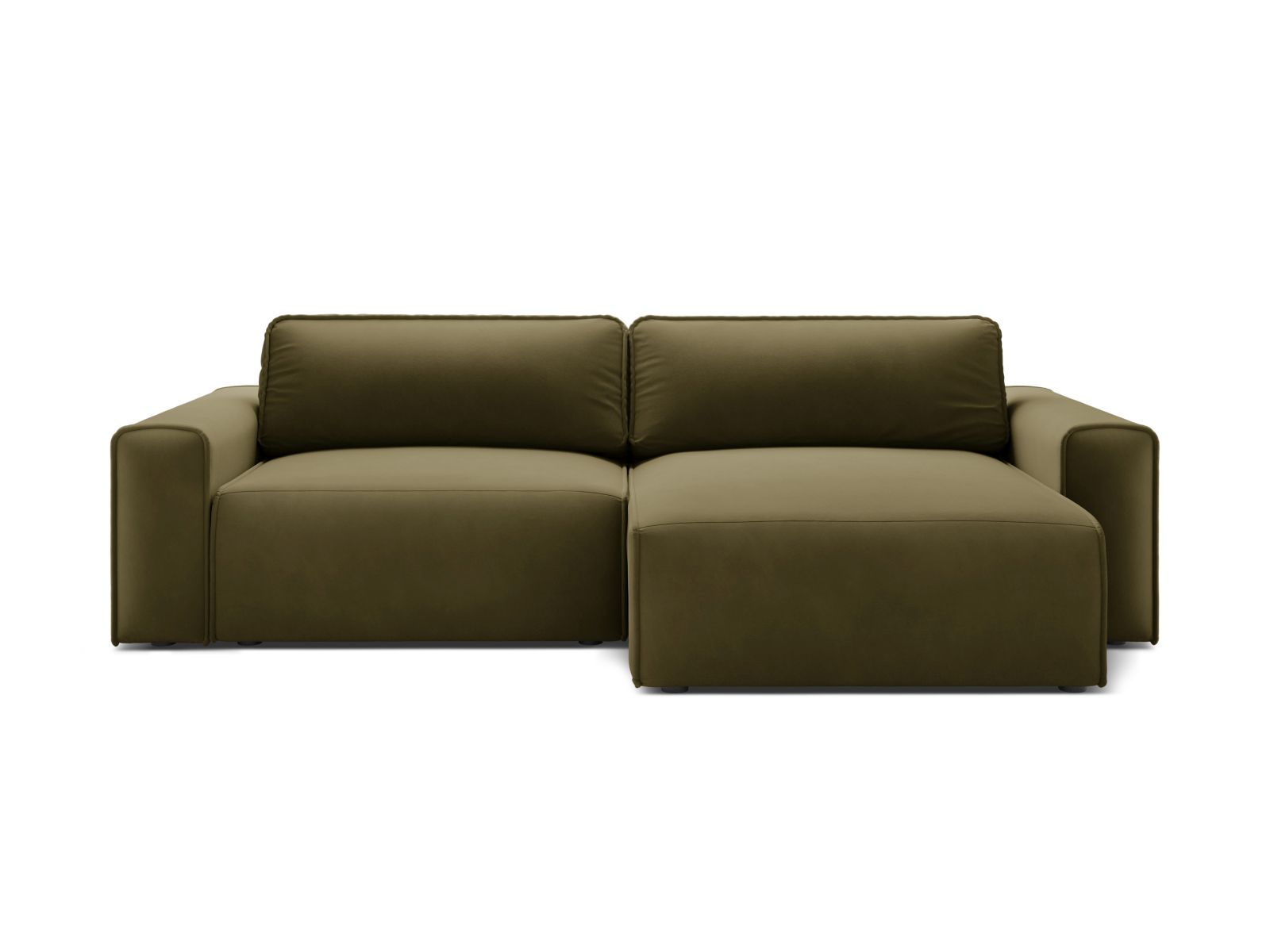 Velvet Right Corner Sofa With Bed Function And Box, "Victor", 3 Seats, 246x148x83
