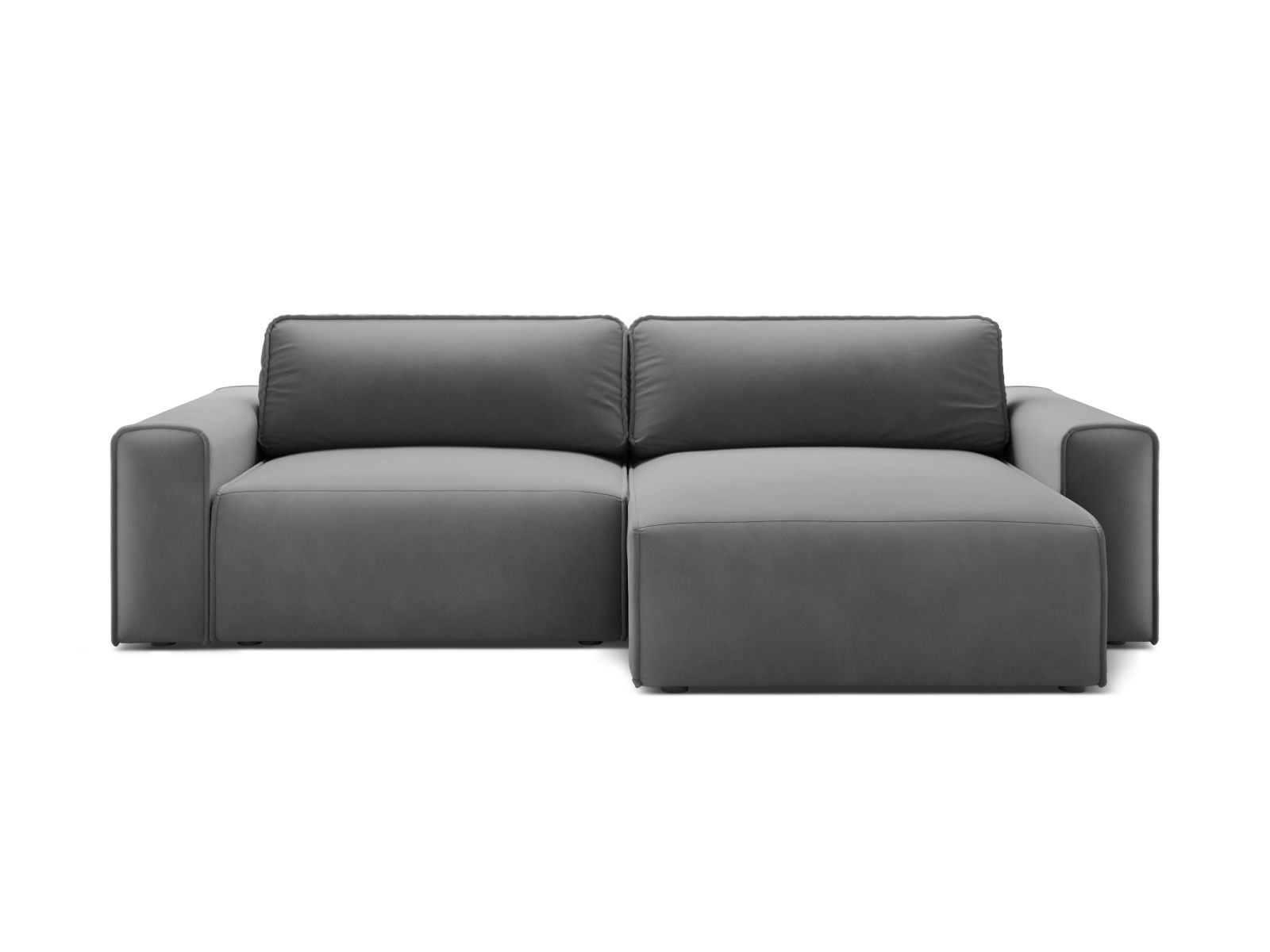 Velvet Right Corner Sofa With Bed Function And Box, "Victor", 3 Seats, 246x148x83