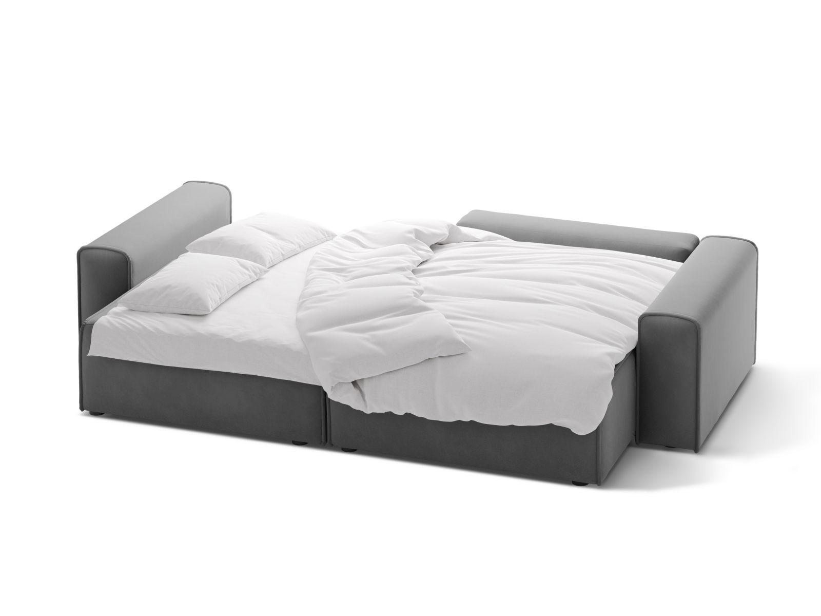 Velvet Right Corner Sofa With Bed Function And Box, "Victor", 3 Seats, 246x148x83