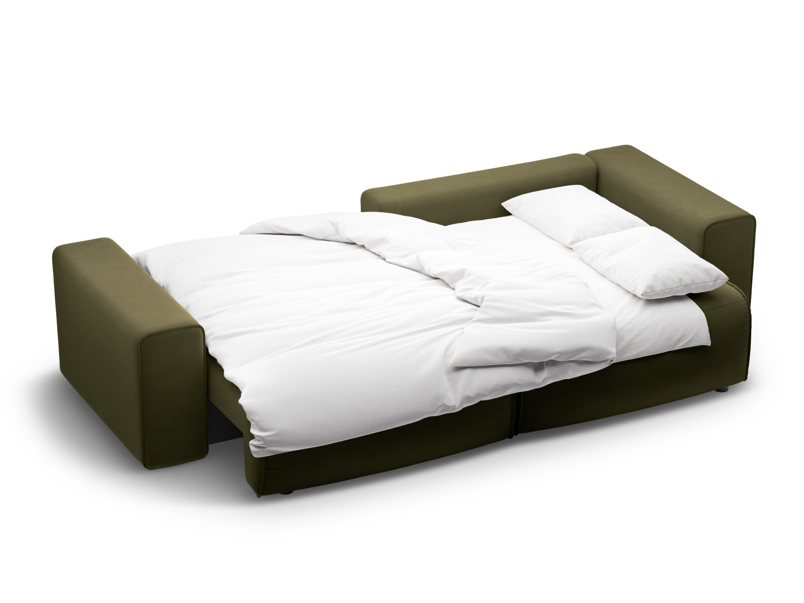 Velvet Right Corner Sofa With Bed Function And Box, "Victor", 3 Seats, 246x148x83