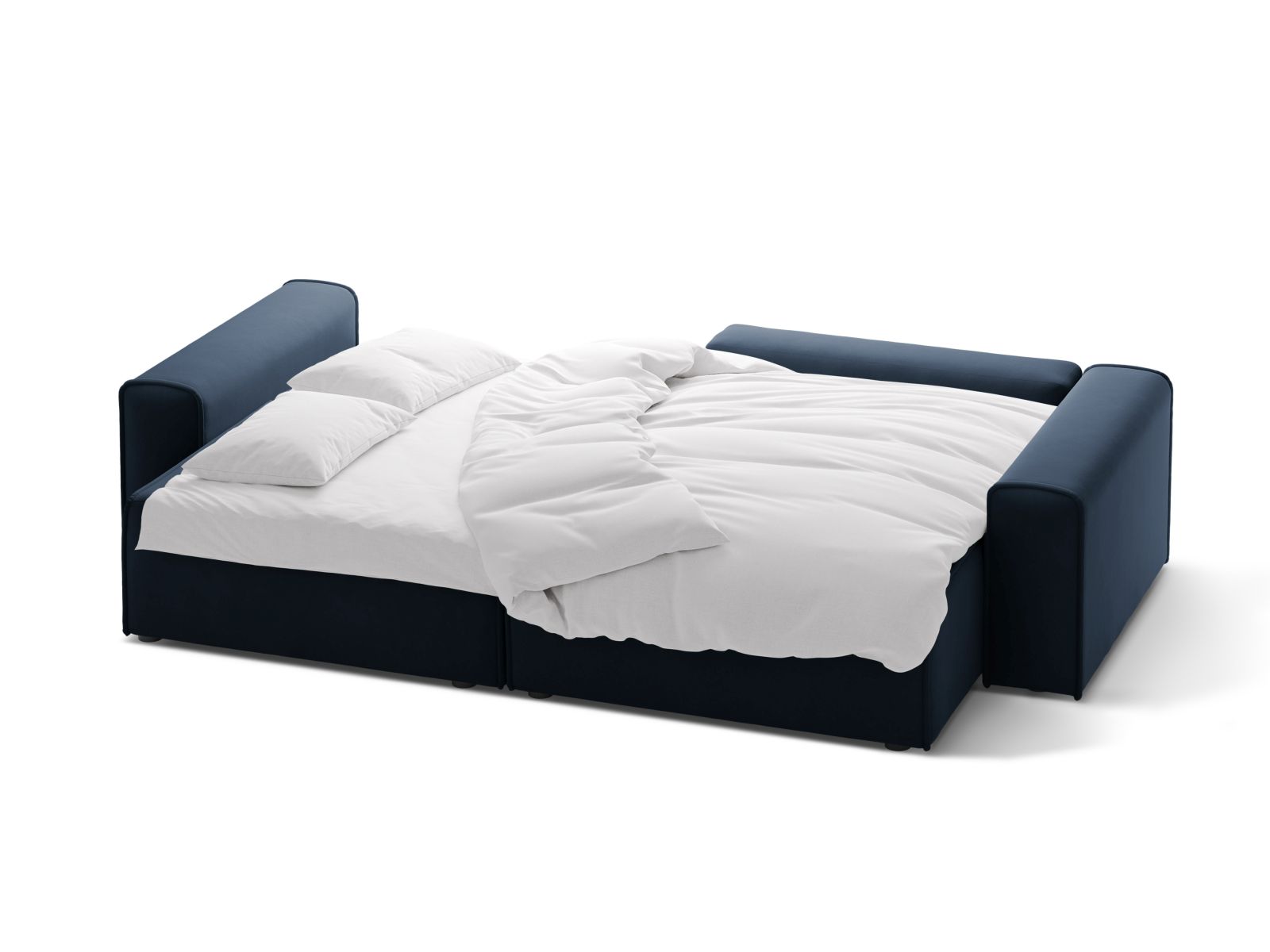 Velvet Right Corner Sofa With Bed Function And Box, "Victor", 3 Seats, 246x148x83