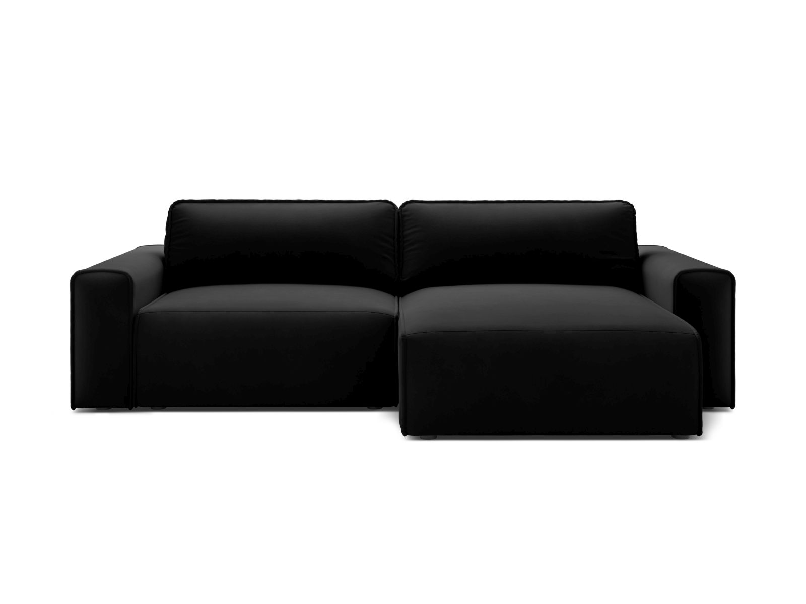 Velvet Right Corner Sofa With Bed Function And Box, "Victor", 3 Seats, 246x148x83