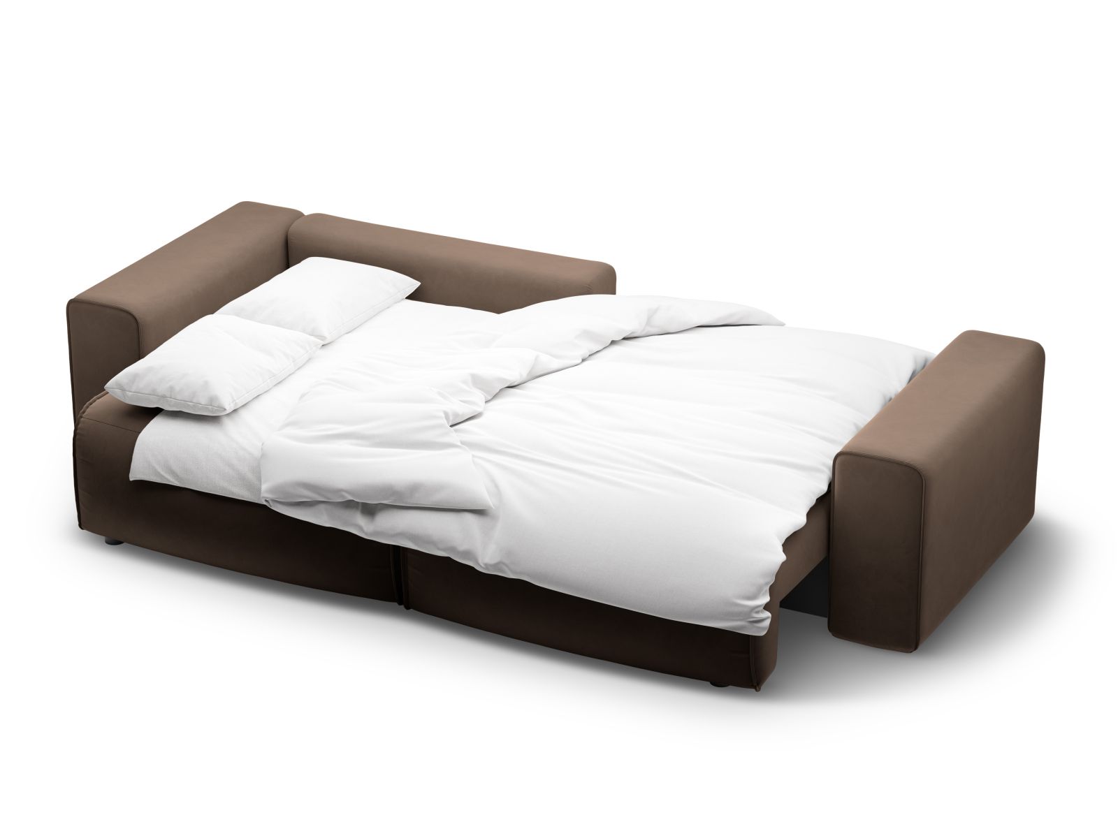 Velvet Left Corner Sofa With Bed Function And Box, "Victor", 3 Seats, 246x148x83
