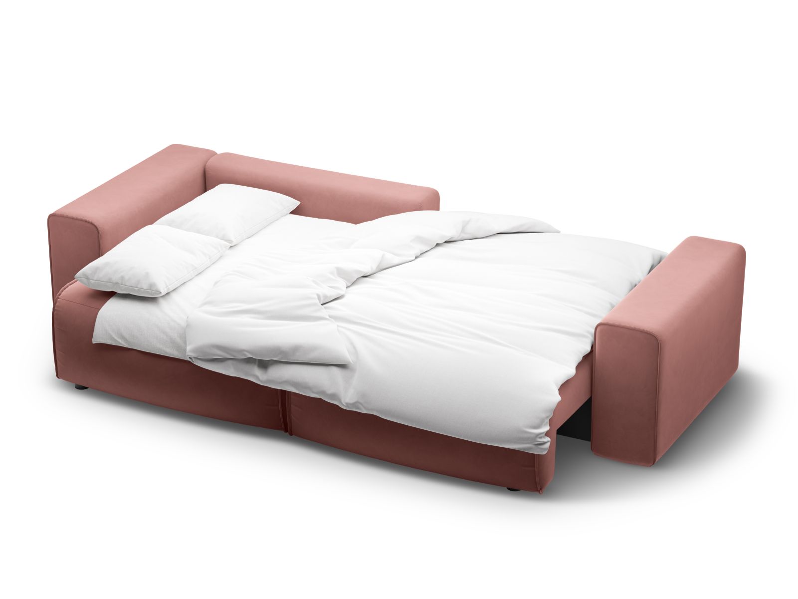 Velvet Left Corner Sofa With Bed Function And Box, "Victor", 3 Seats, 246x148x83