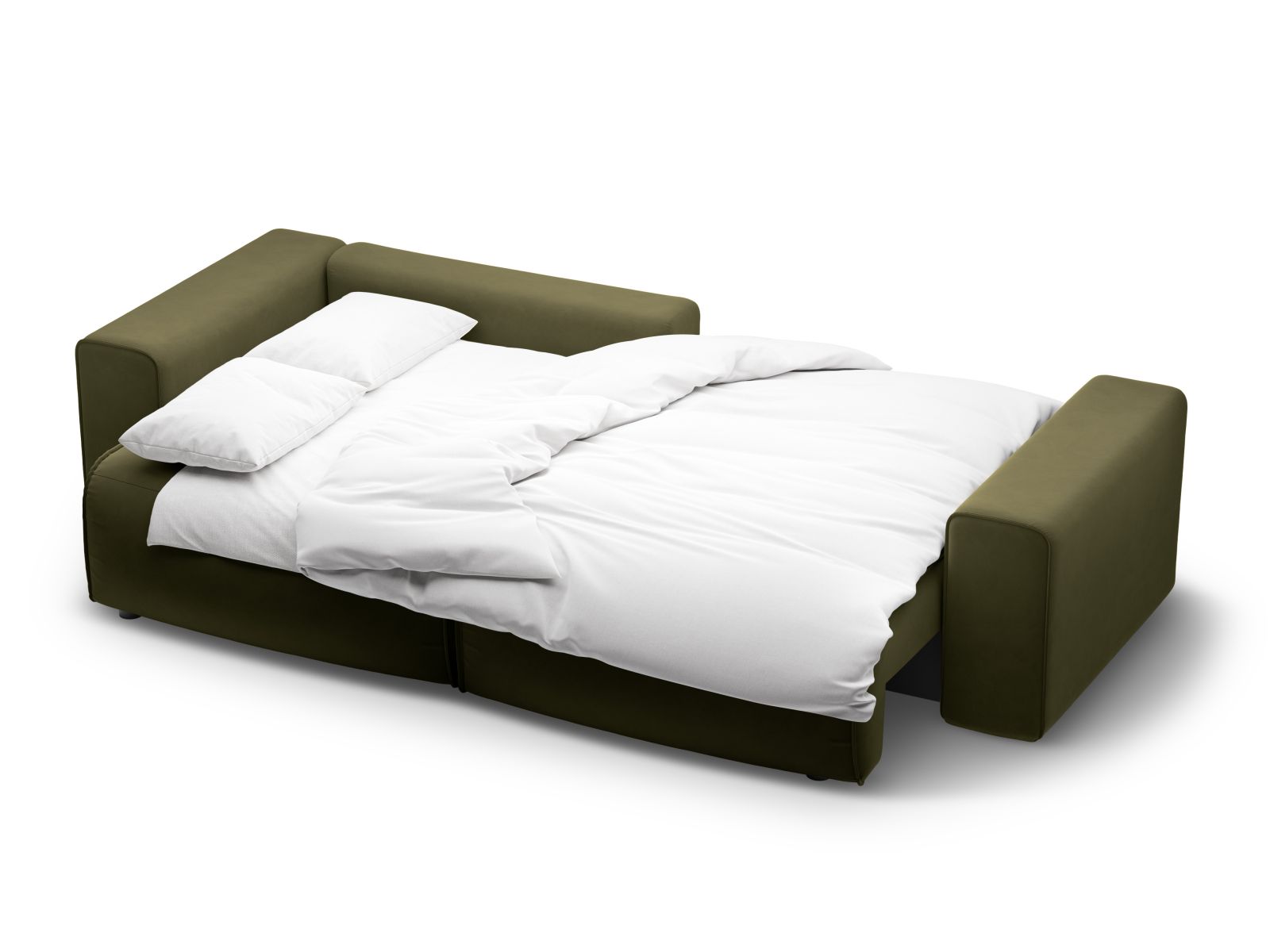 Velvet Left Corner Sofa With Bed Function And Box, "Victor", 3 Seats, 246x148x83