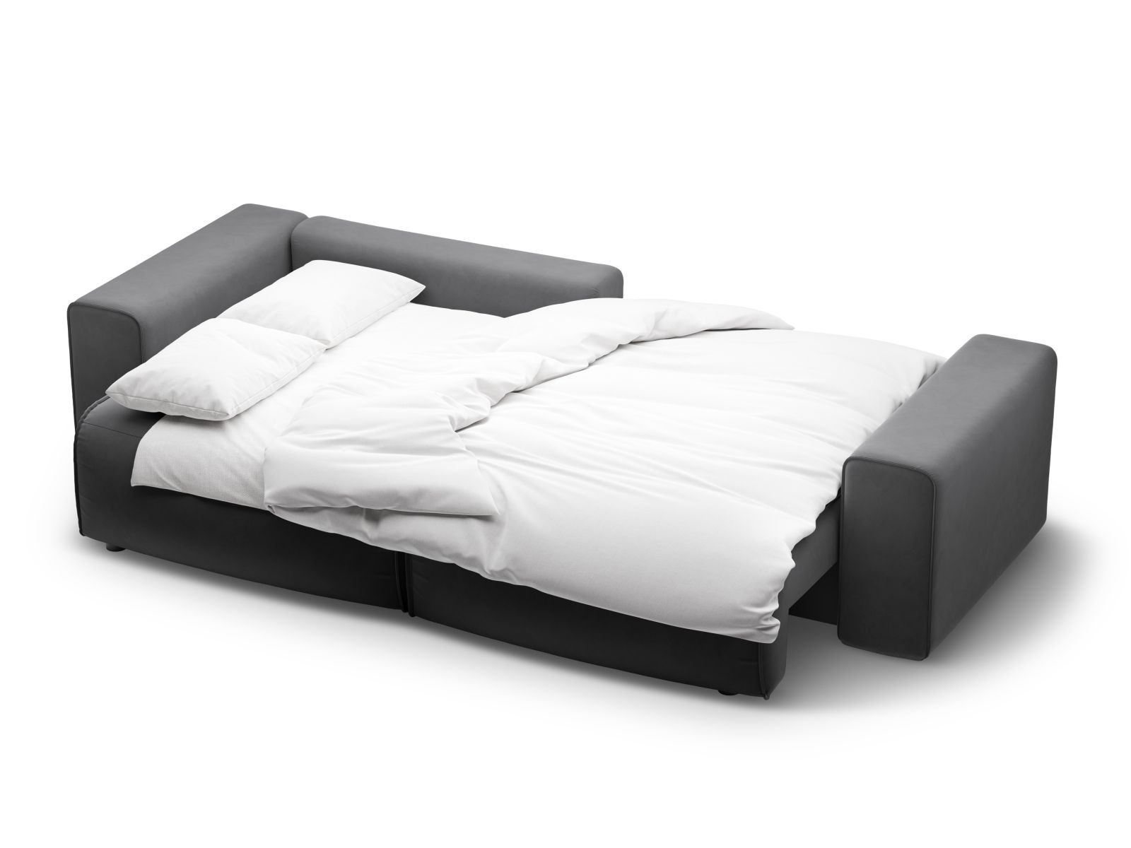 Velvet Left Corner Sofa With Bed Function And Box, "Victor", 3 Seats, 246x148x83