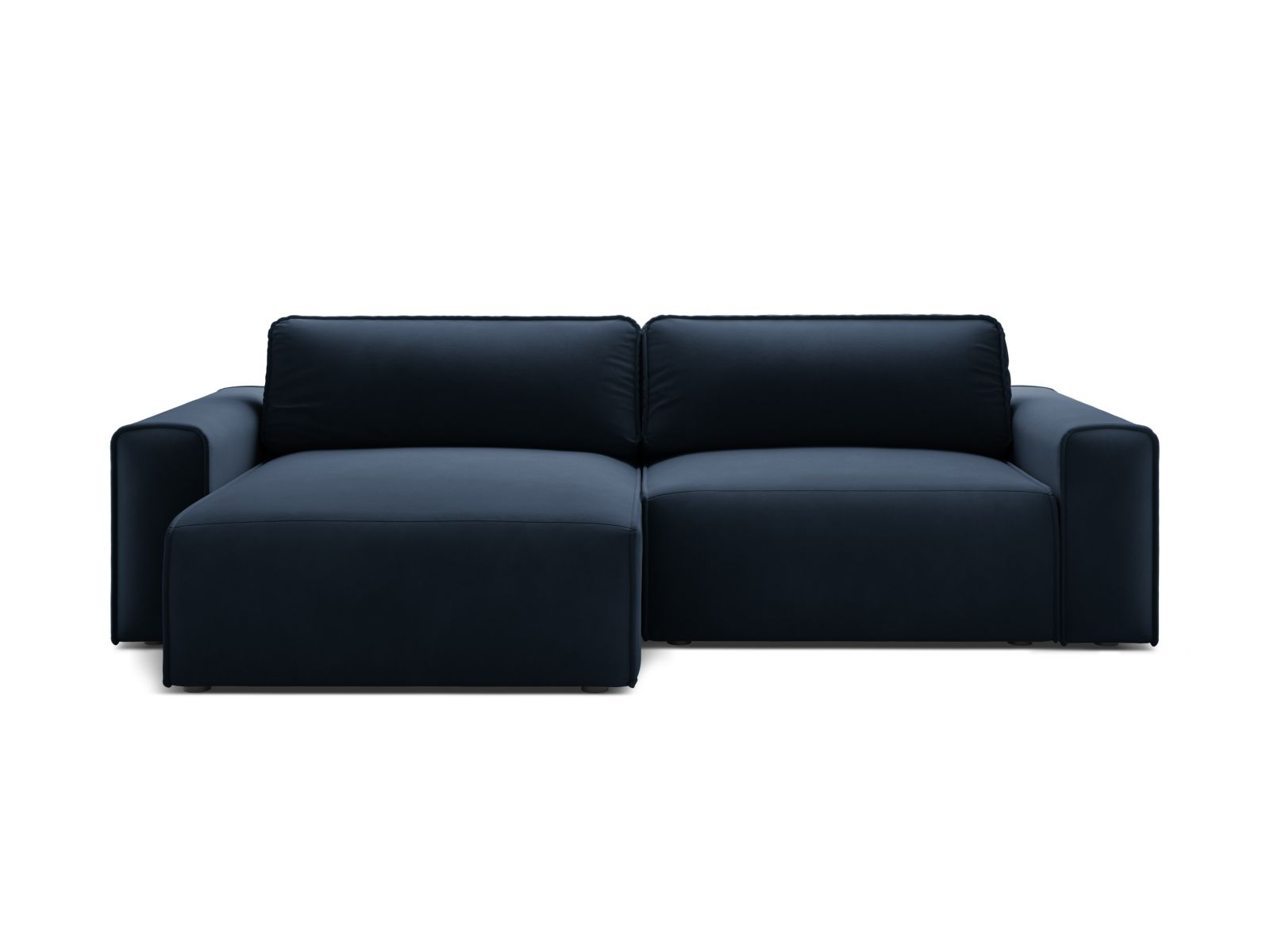 Velvet Left Corner Sofa With Bed Function And Box, "Victor", 3 Seats, 246x148x83