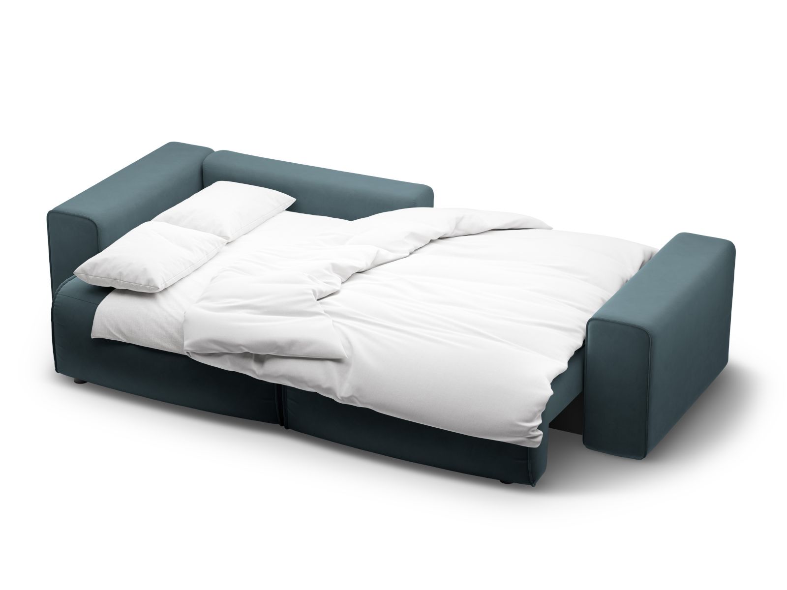Velvet Left Corner Sofa With Bed Function And Box, "Victor", 3 Seats, 246x148x83