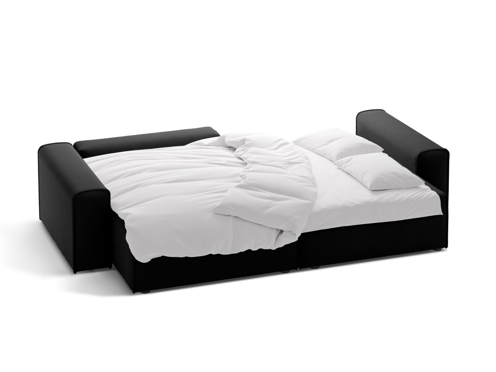 Velvet Left Corner Sofa With Bed Function And Box, "Victor", 3 Seats, 246x148x83