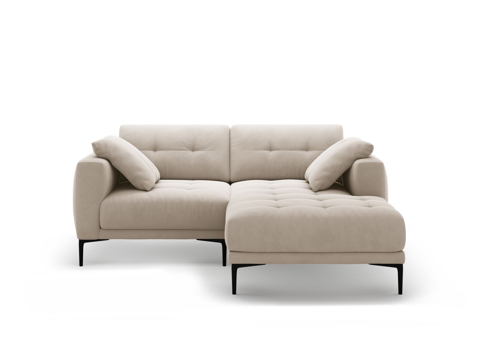 Right Velvet Sofa, "Bemy", 2 Seats, 205x174x86