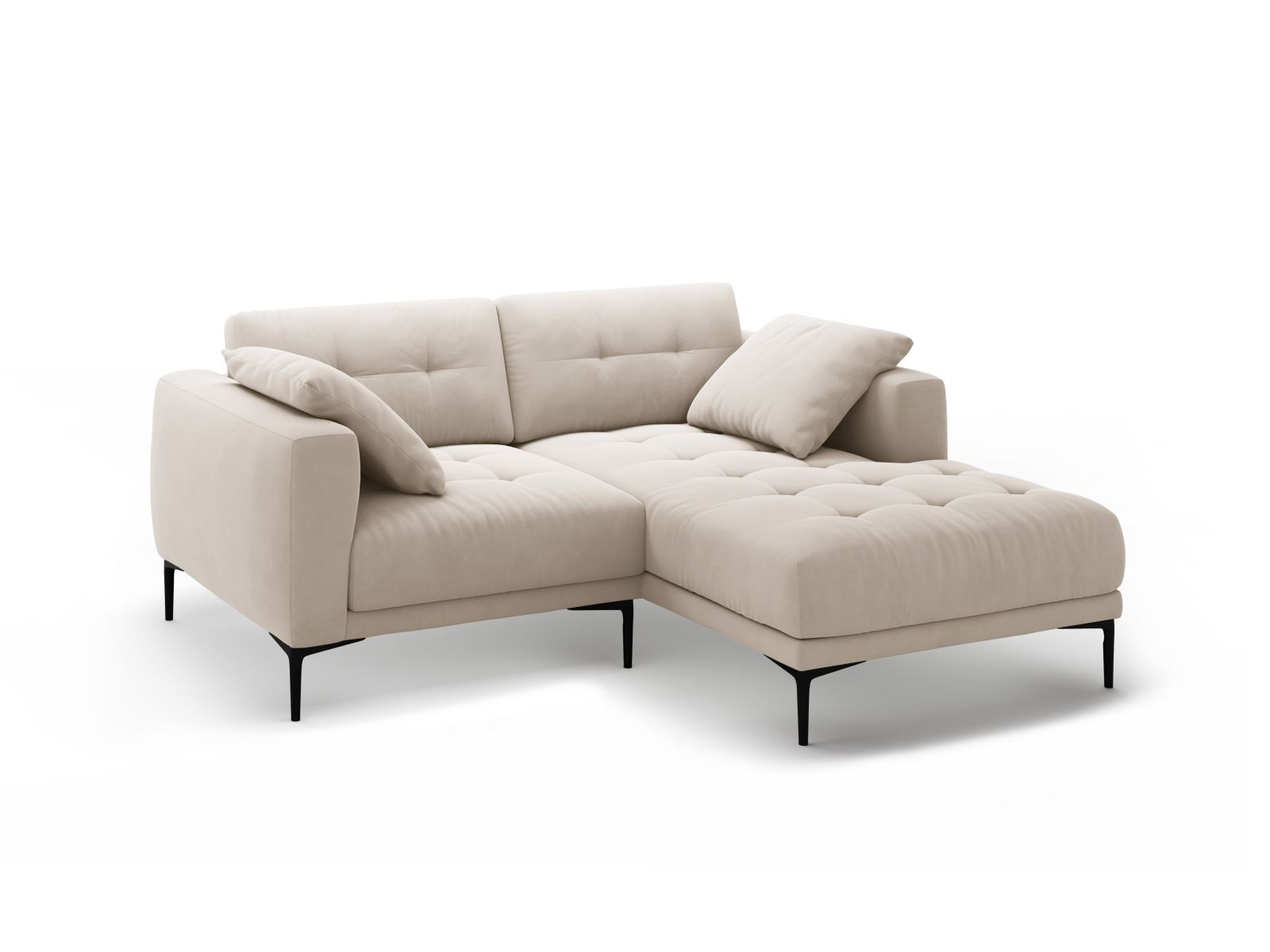Right Velvet Sofa, "Bemy", 2 Seats, 205x174x86