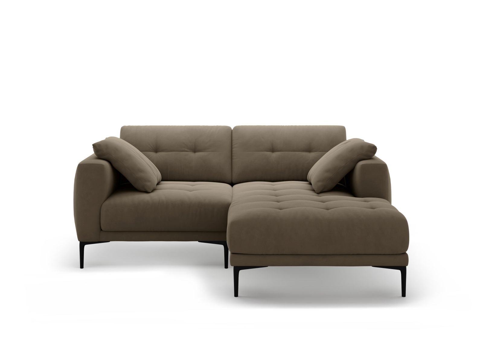 Right Velvet Sofa, "Bemy", 2 Seats, 205x174x86