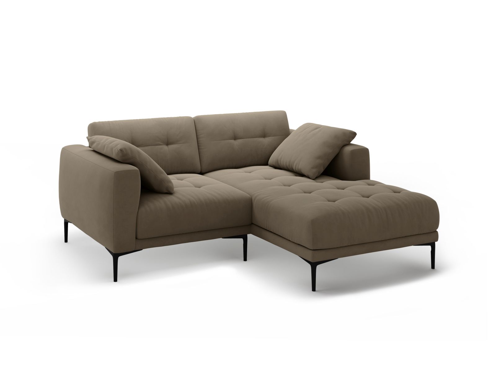 Right Velvet Sofa, "Bemy", 2 Seats, 205x174x86
