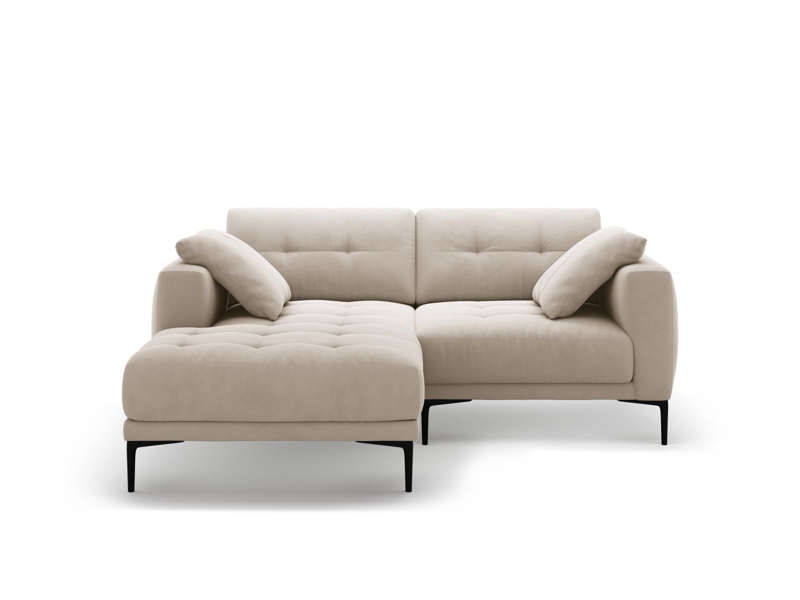 Left Velvet Sofa, "Bemy", 2 Seats, 205x174x86