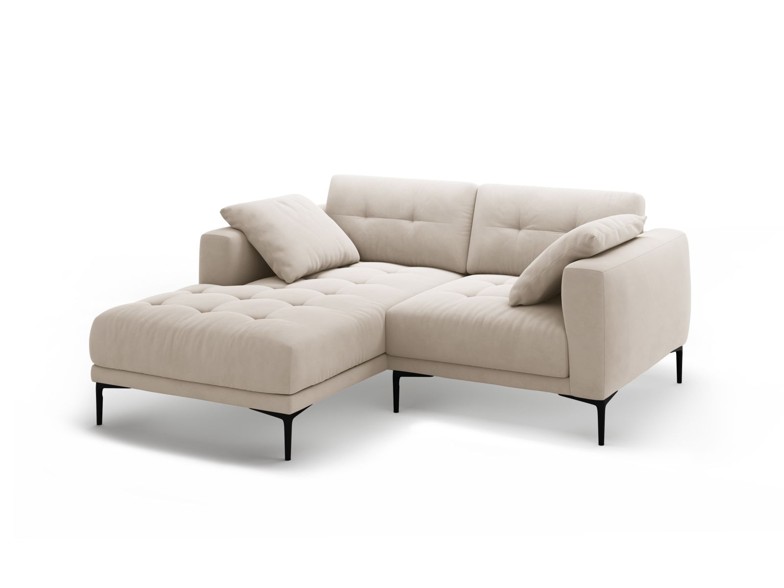 Left Velvet Sofa, "Bemy", 2 Seats, 205x174x86